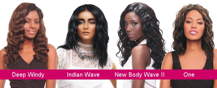 Les tissages naturels : "Deep Windy", "Indian Wave", "New Body Wave II", "One"